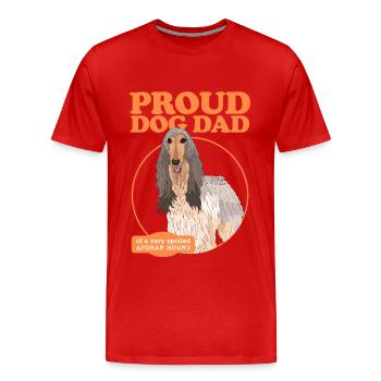 Lévrier afghan papa chien papa cadeau - T-shirt bio Premium Homme - rouge - Devant - Damien (186cm)
