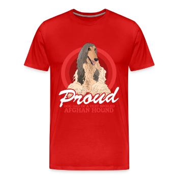 Lévrier afghan papa chien papa cadeaux - T-shirt bio Premium Homme - rouge - Devant - Damien (186cm)