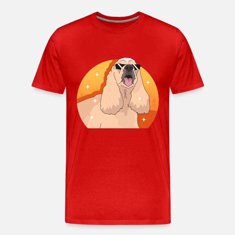 Cocker américain Spaniel chien cadeau - T-shirt bio Premium Homme - rouge