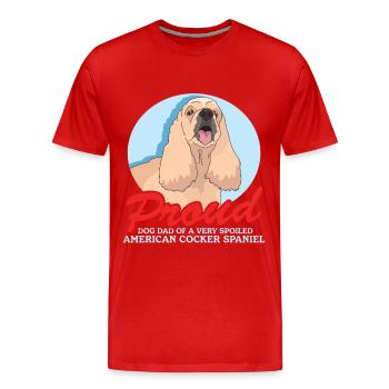 American Cocker Spaniel Dad Gift - Men's Premium Organic T-Shirt - red - Front - Damien (186cm)