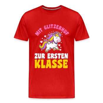 Kindergarten Graduates School Enrollment Horses Schoolchild - Men's Premium Organic T-Shirt - red - Front - Damien (186cm)