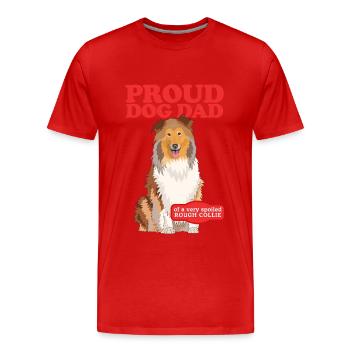 Collie Dad Longhair Collie Rough Collies Cadeau - T-shirt bio Premium Homme - rouge - Devant - Damien (186cm)