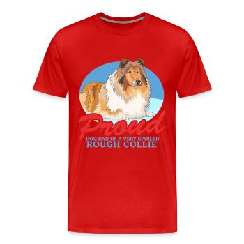 Collie Dad Langhaarcollie Rough Collies Geschenke - Männer Premium Bio T-Shirt - Rot - Vorne - Damien (186cm)