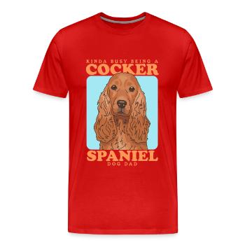 Cocker Spaniel Dad Cocker Spaniel Gift - Men's Premium Organic T-Shirt - red - Front - Damien (186cm)
