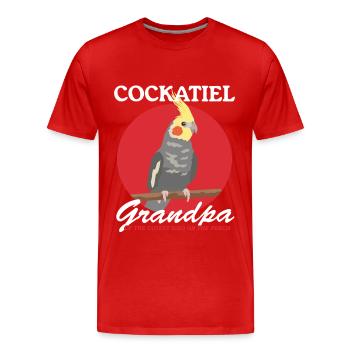 Cadeau de propriétaire de grand-père d’oiseau calopsitte - T-shirt bio Premium Homme - rouge - Devant - Damien (186cm)