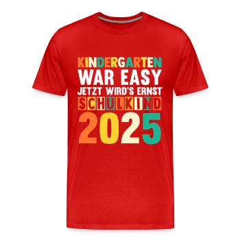 Kita Farewell First Grade School Enrollment 2025 - Men's Premium Organic T-Shirt - red - Front - Damien (186cm)
