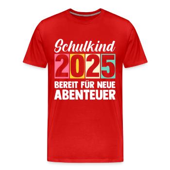 Kita Farewell First Grade School Enrollment 2025 - Men's Premium Organic T-Shirt - red - Front - Damien (186cm)