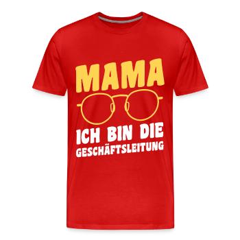 Geschäftsleitung Mutter Team Mama - Männer Premium Bio T-Shirt - Rot - Vorne - Damien (186cm)