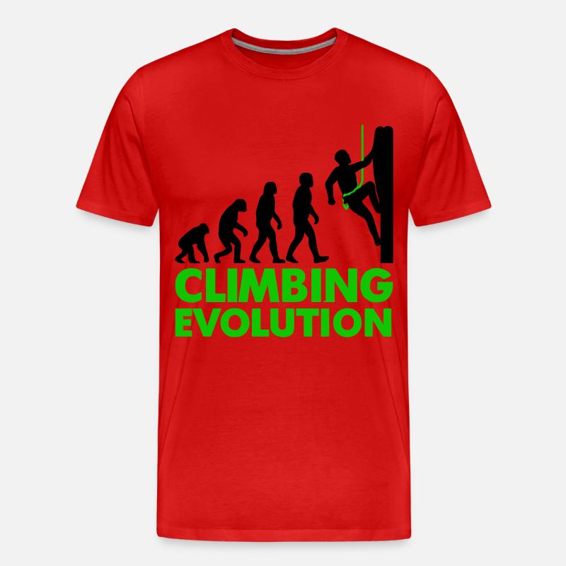 Climbing Evolution Klettern - Männer Premium Bio T-Shirt - Rot