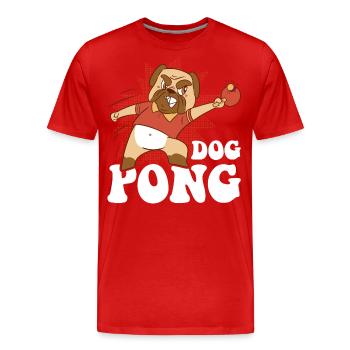 Table Tennis Hund Pingpong Outfit Dog Pong - Männer Premium Bio T-Shirt - Rot - Vorne - Damien (186cm)