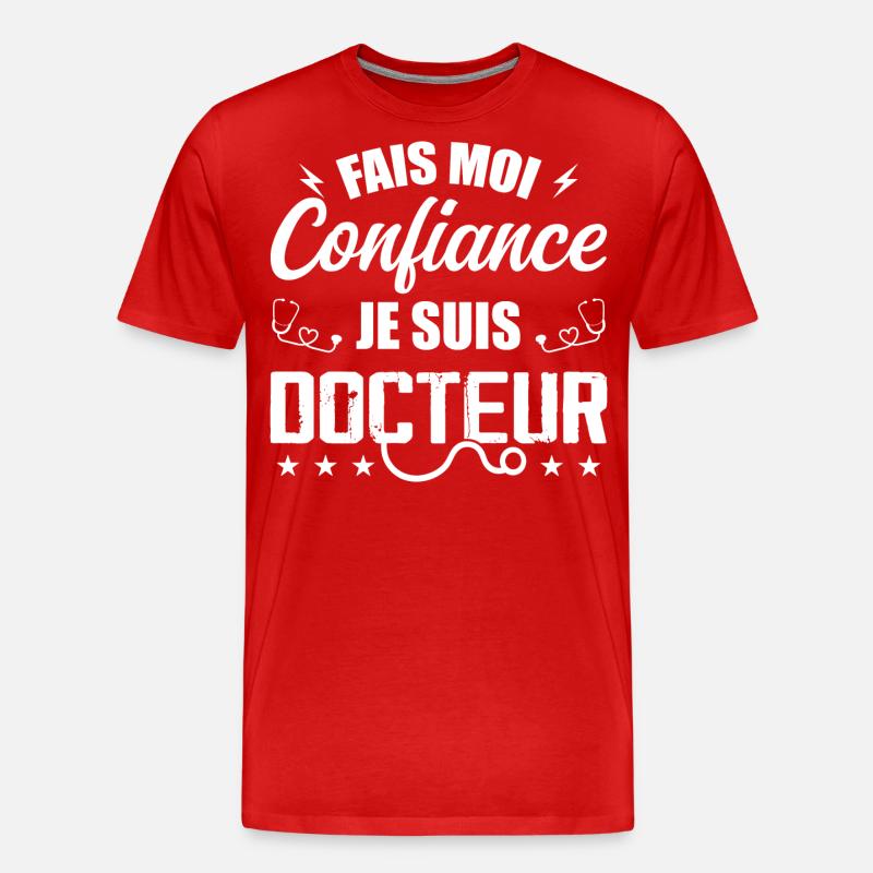 Glaub mir, ich bin Arzt - Männer Premium Bio T-Shirt - Rot