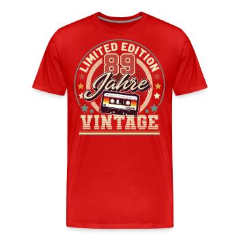 89. Geburtstag Vintage Limited Edition - Männer Premium Bio T-Shirt - Rot - Vorne - Damien (186cm)