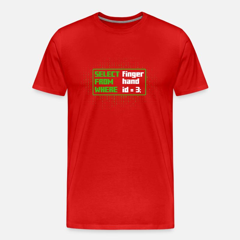 SELECT finger FROM hand Software-Entwickler - Männer Premium Bio T-Shirt - Rot