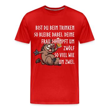 Bier Alkohol Kneipe - Männer Premium Bio T-Shirt - Rot - Vorne - Damien (186cm)