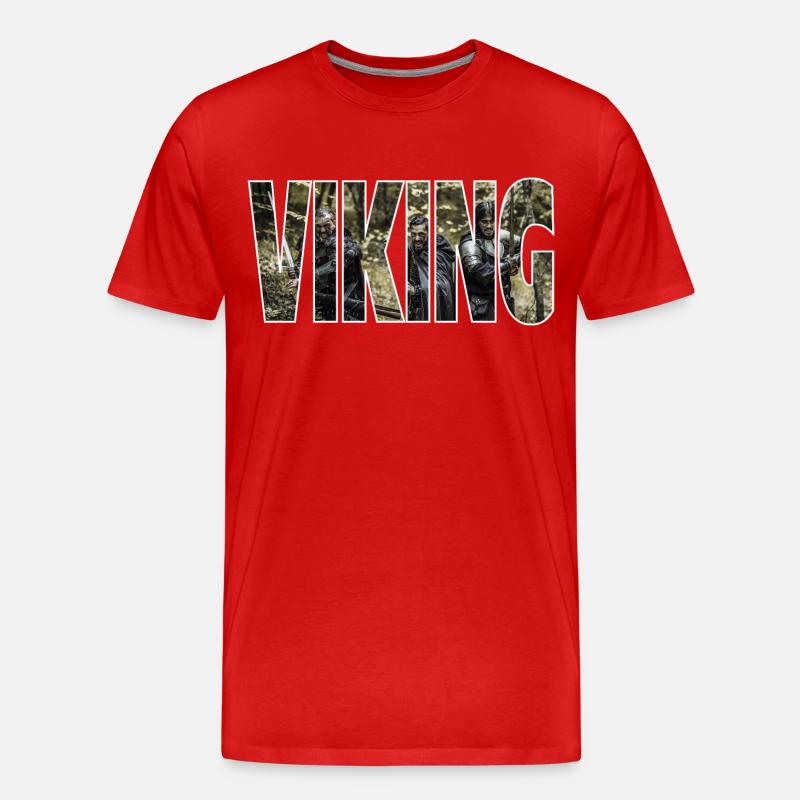 Wikinger - Männer Premium Bio T-Shirt - Rot