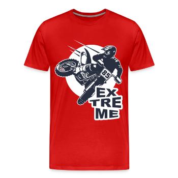 Motocross homme enfant club sport moto motard - T-shirt bio Premium Homme - rouge - Devant - Damien (186cm)