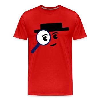 investigate - Männer Premium Bio T-Shirt - Rot - Vorne - Damien (186cm)