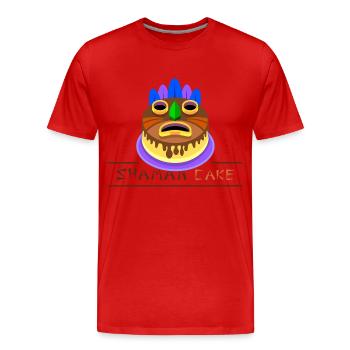 Gâteau officiel Shaman - T-shirt bio Premium Homme - rouge - Devant - Damien (186cm)