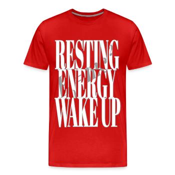 Ruheenergie erwache Energie Formel Mathematik - Männer Premium Bio T-Shirt - Rot - Vorne - Damien (186cm)