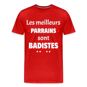 Les meilleurs parrains sont badistes, cadeau noël - T-shirt bio Premium Homme - rouge - Devant - Damien (186cm)