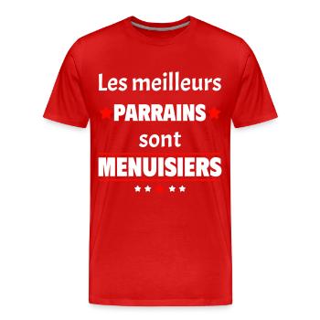 Les meilleurs parrains sont menuisiers,cadeau noël - T-shirt bio Premium Homme - rouge - Devant - Damien (186cm)