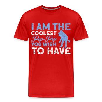 Pop-Pop Grandpa Grandfather Grandfather - Men's Premium Organic T-Shirt - red - Front - Damien (186cm)