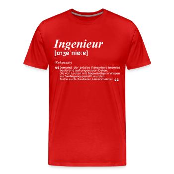 Ingenieur Bedeutung Ingenieurwesen - Männer Premium Bio T-Shirt - Rot - Vorne - Damien (186cm)