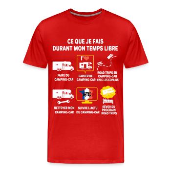 Camping car passion camping-car Humour cariste - T-shirt bio Premium Homme - rouge - Devant - Damien (186cm)