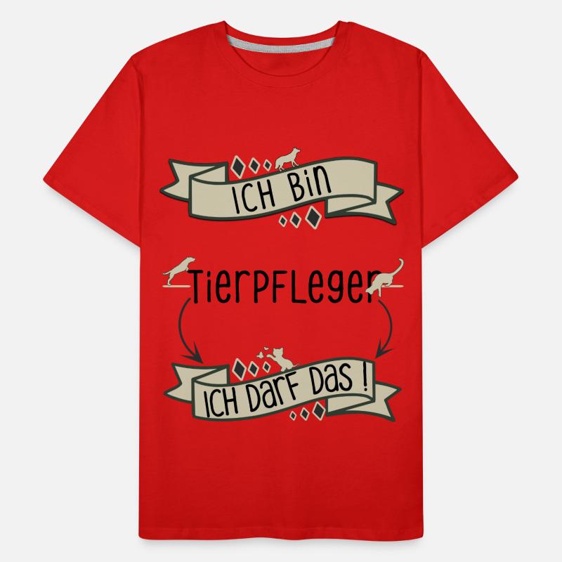 Lustiger Tierpfleger Spruch - ich darf das Männer Premium Bio T-Shirt