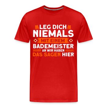 Lifeguard Swimming Pool Lifeguard Lifeguard Lifeguard - Men's Premium Organic T-Shirt - red - Front - Damien (186cm)