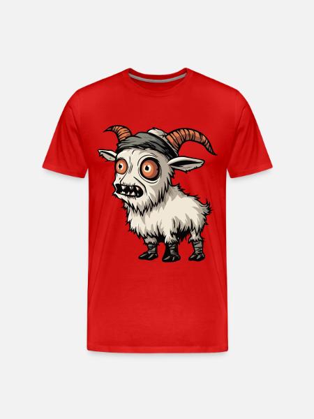 Mountain Goat Halloween Comic Funny - Men's Premium Organic T-Shirt - red