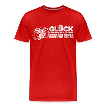 Fotografen Glück - Männer Premium Bio T-Shirt - Rot - Vorne - Damien (186cm)
