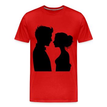Mariage de couple Mariage de couple - T-shirt bio Premium Homme - rouge - Devant - Damien (186cm)