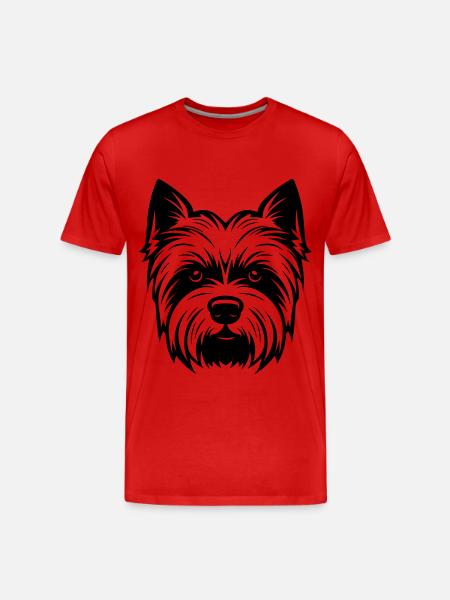 Yorkshire Terrier Dog Head - Men's Premium Organic T-Shirt - red