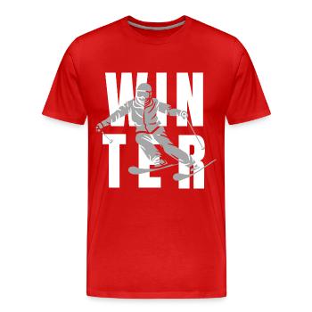 Winter Skiers - Men's Premium Organic T-Shirt - red - Front - Damien (186cm)