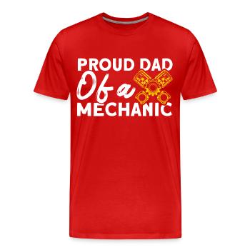 Fier Papa Père Mécanicien Père Famille - T-shirt bio Premium Homme - rouge - Devant - Damien (186cm)