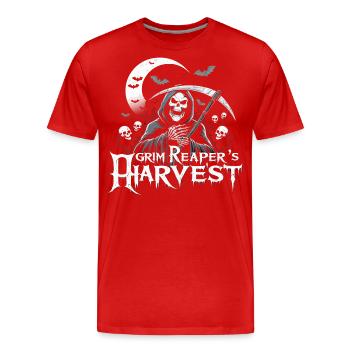 Ernte Sensenmann - Männer Premium Bio T-Shirt - Rot - Vorne - Damien (186cm)