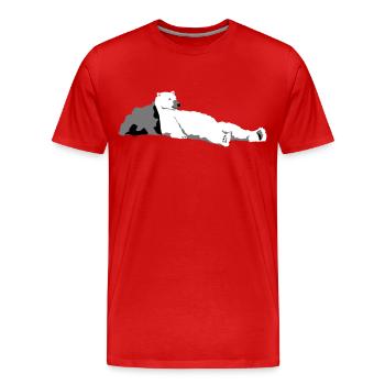 Eisbär - Männer Premium Bio T-Shirt - Rot - Vorne - Damien (186cm)