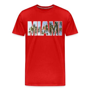 Miami - T-shirt bio Premium Homme - rouge - Devant - Damien (186cm)