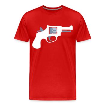 Revolver - Männer Premium Bio T-Shirt - Rot - Vorne - Damien (186cm)