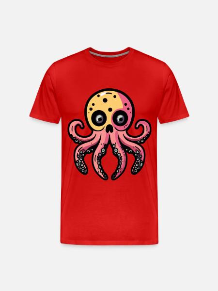 Oktopus Halloween Tier - Männer Premium Bio T-Shirt - Rot