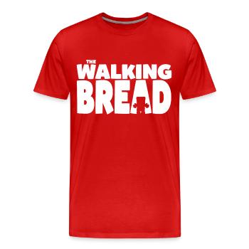 Bernd Das Brot The Walking Bread In Weiß - Männer Premium Bio T-Shirt - Rot - Vorne - Damien (186cm)