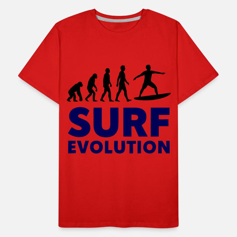 Surf Evolution Board Sea Men's Premium Organic T-Shirt