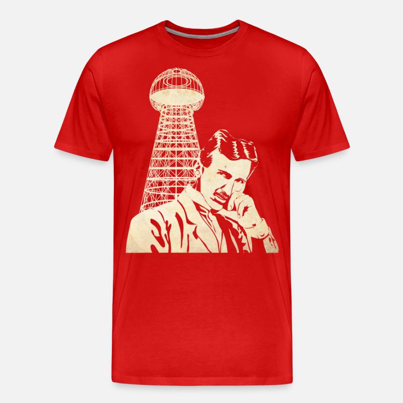 Nikola Tesla - Männer Premium Bio T-Shirt - Rot
