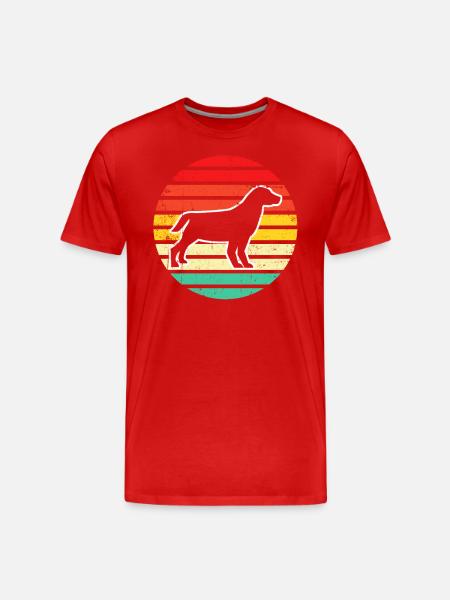 Dog Hund Silhouette Retro - Men's Premium Organic T-Shirt - red