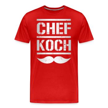 Chef - Men's Premium Organic T-Shirt - red - Front - Damien (186cm)