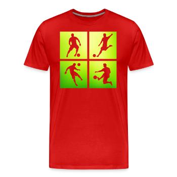 Fußball Fußballer - Männer Premium Bio T-Shirt - Rot - Vorne - Damien (186cm)