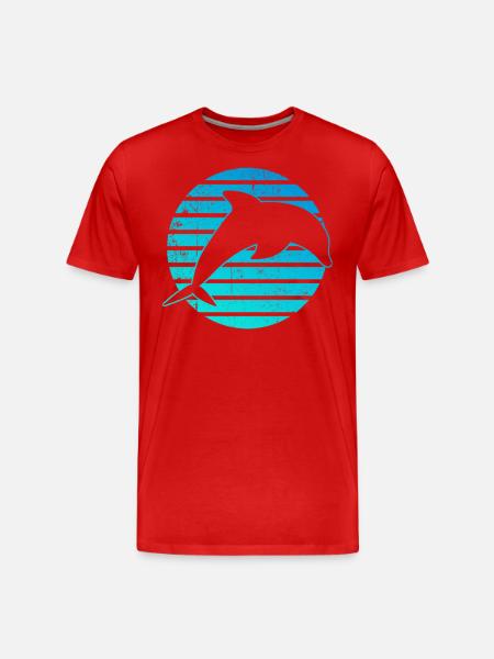 Delfin Wal Logo - Männer Premium Bio T-Shirt - Rot