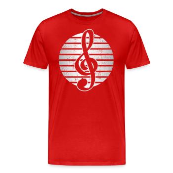 Clé de musique - T-shirt bio Premium Homme - rouge - Devant - Damien (186cm)