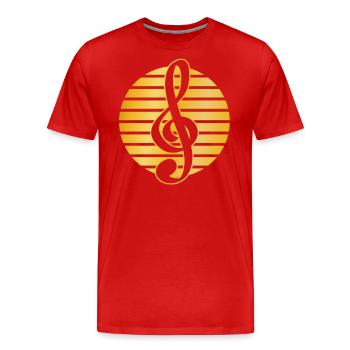 Music Clef - Men's Premium Organic T-Shirt - red - Front - Damien (186cm)